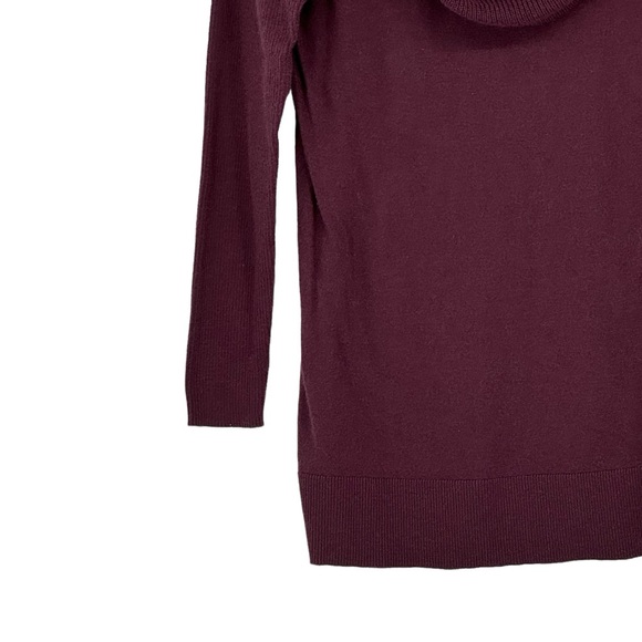 Caslon XXS Pet Maroon/Burgundy Viscose/Nylon/Polyester/Wool Cowl Neck Sweater - Picture 4 of 8